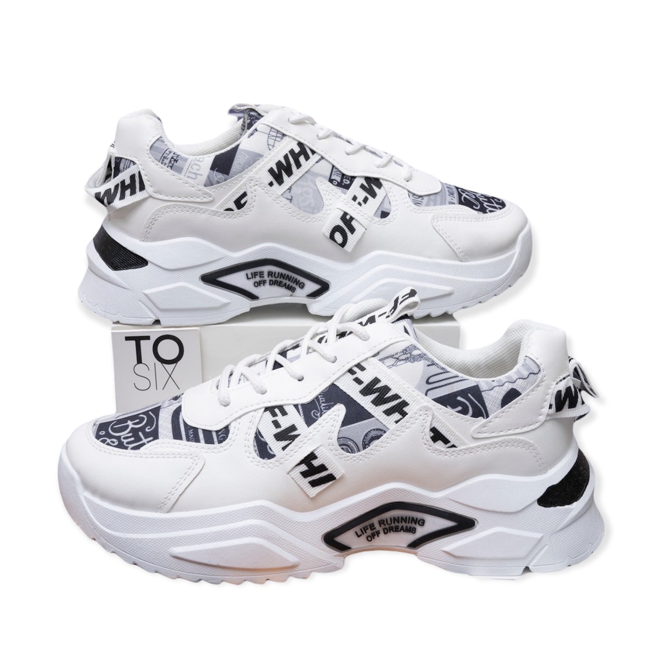 Giày thể thao nam cao cấp leeza sneaker off white đế độn 5cm mã ck07