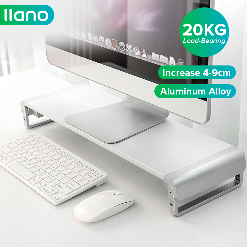 LLANO Giá Đỡ Máy Tính Điều Chỉnh 3 Tốc Độ White, Có Thể Gập Lại, Kèm Chức Năng Lưu Trữ Bàn Phím