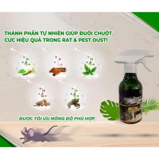 Chai xịt đuổi chuột và côn trùng RUN AWAY hàng chuẩn công ty BioCare