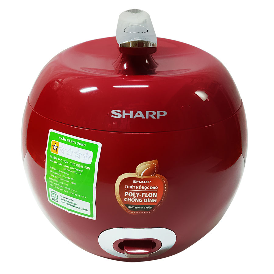 Nồi cơm điện quả táo sharp ks-a08v,dung tích 0,8l,nồi cơm điện quả táo sharp,nồi cơm điện quả táo,nồi cơm điện,nồi cơm điện đa năng,thiết kế cho 2 người,ủ ấm đến 12h, dễ dàng tháo lắp, vệ sinh,hàng cao cấp,bh 12 tháng.