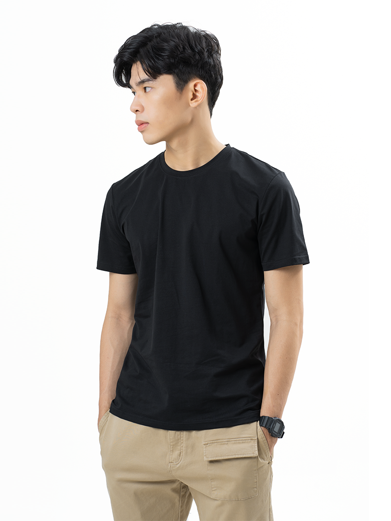 Áo thun nam basic 100% cotton, áo phông nam trơn, áo thun nam cổ tròn cao cấp- atn01
