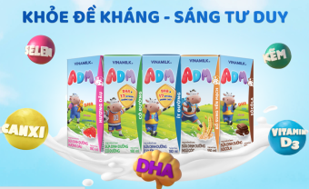 Hộp sữa dinh dưỡng Vinamilk ADM 180ml - Thùng 48 hộp