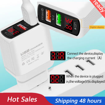 Bộ Chuyển Đổi Sạc Điện Thoại Sạc Nhanh Cổng USB Kép QC 3.0 Thông Dụng Phích Cắm Chuẩn Châu Âu/Mỹ