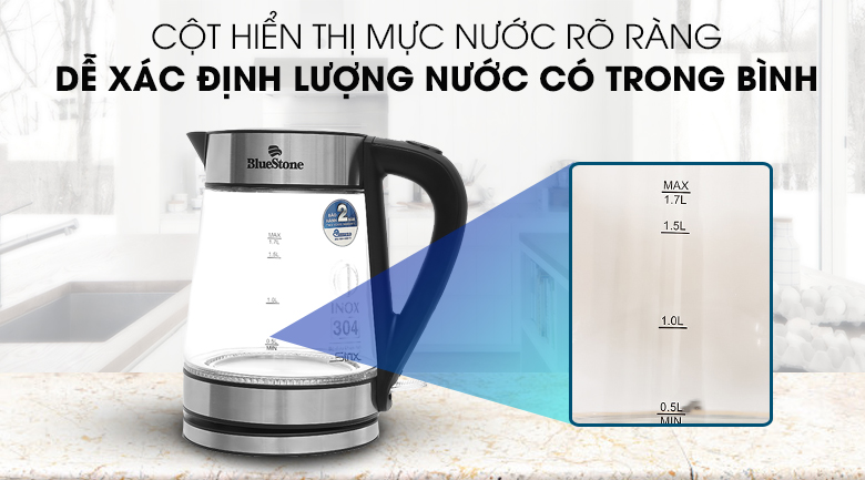Bình đun siêu tốc bluestone 1.7 lít ktb-3426