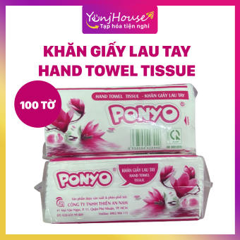 KHĂN GIẤY LAU TAY 2 LỚP THIÊN AN PONYO 100 TỜ/GÓI , GIẤY LAU TAY DẠNG RÚT/ 1 GÓI - YENJHOUSE