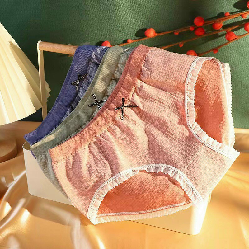Combo 3 Quần lót nữ,quần lót cotton kháng khuẩn viền ren co giãn 4 chiều