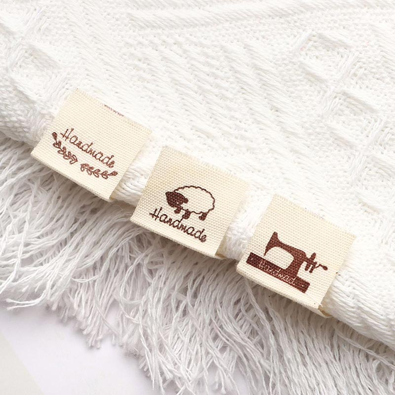 Shicheng 50 chiếc mác quần áo bằng cotton nhãn vải in thủ công phụ kiện may mặc tự làm