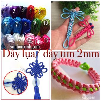 🌿🌿 Dây tim lụa Satin cord dây se dù mềm bóng trơn 2mm thắt nút  đồng tâm kết Trung Quốc