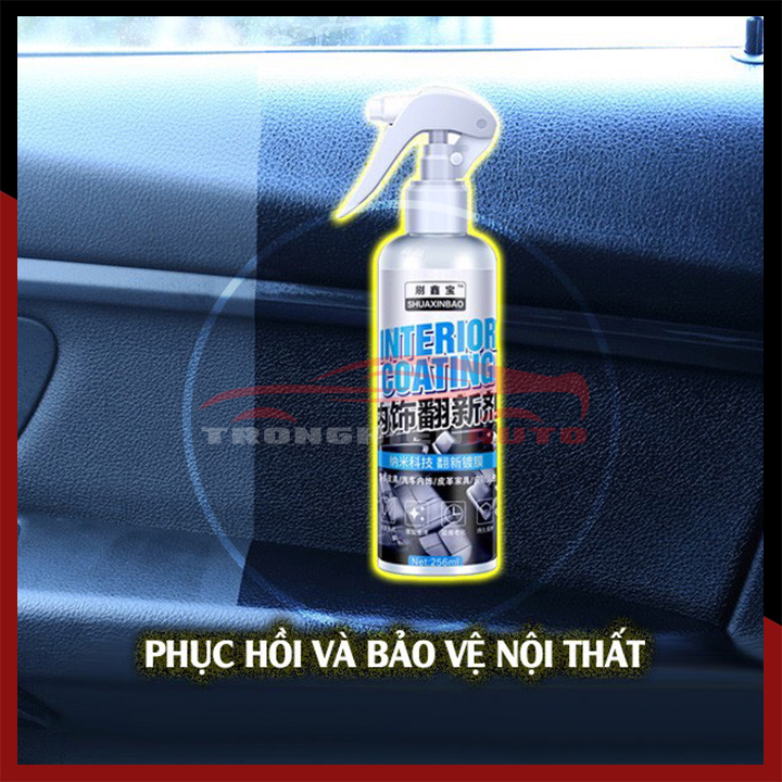 Chai Xịt Phục Hồi Dưỡng Bóng Nội Thất (Nhựa, Da) Ô Tô Xe Hơi Shuaxinbao Interior Coating (256ml)