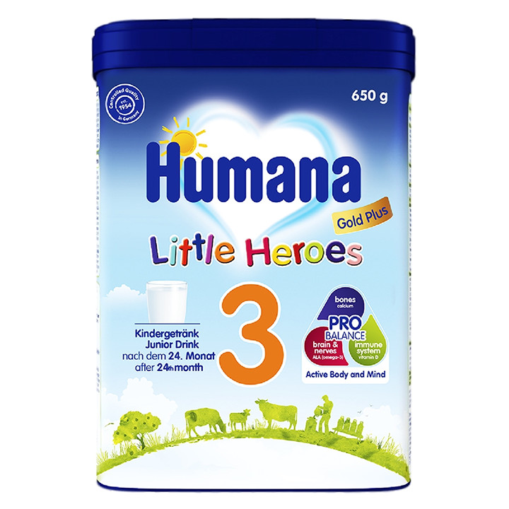 Sữa bột Humana Gold số 3 650g cho bé từ 1-9 tuổi