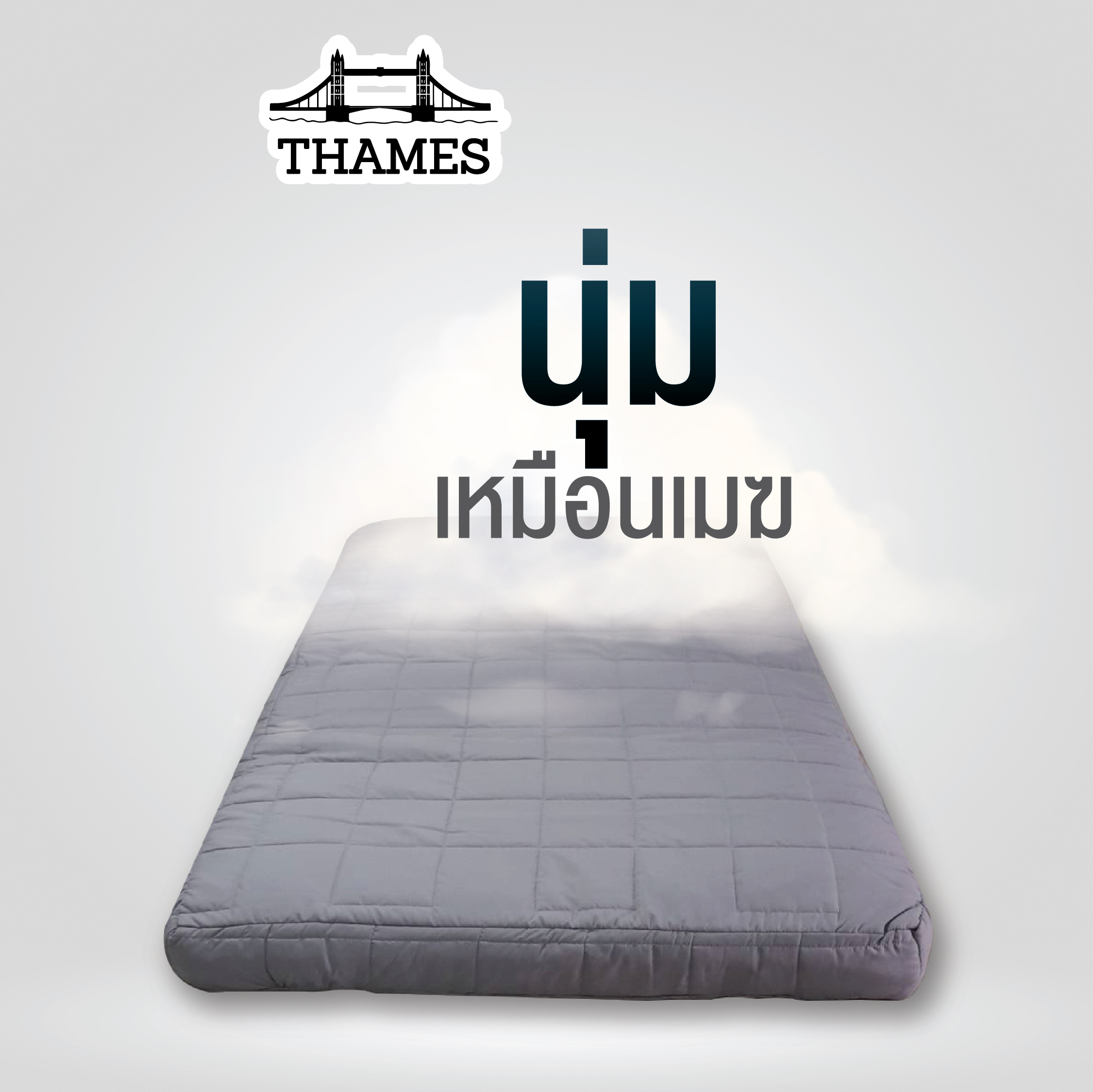Thames Designate ท็อปเปอร์ CloudX เหมือนนอนบนเมฆ หนา4นิ้ว ใยขนห่านเทียม การันตีความหนา 4นิ้ว ทอปเปอร์ topper microgel ราคา 1,499 บาท*ส่งฟรี