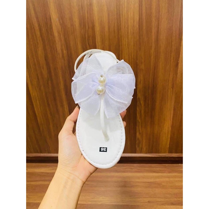 [ SIÊU HOT ] Dép Nữ - Sandal Nơ Trắng Nhẹ Nhàng, Thanh Lịch
