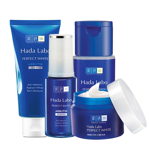 Combo dưỡng trắng da Hada Labo sữa rửa mặt+ tinh chất dưỡng +dung dịch+kem dưỡng