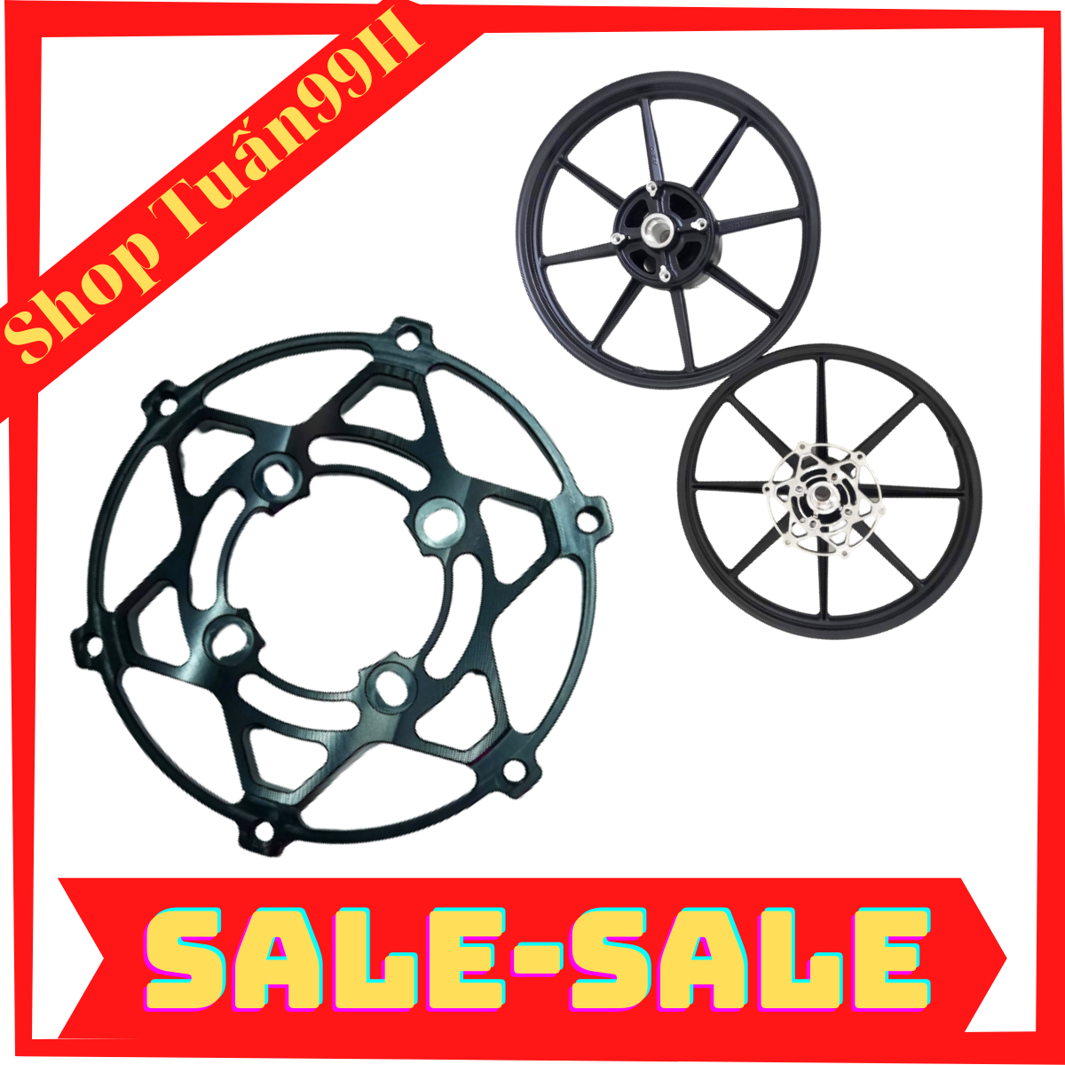 Lòng nhôm CNC và vòng ABS dành cho đĩa trước Winner gắn mâm 4 lỗ đĩa