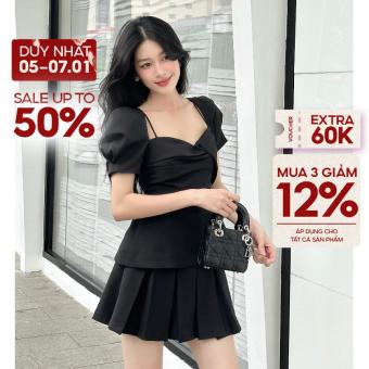 MUA 3 GIẢM THÊM 12% || JOVEN Chân Váy Stella Dáng Cạp Cao Dập Ly Trẻ Trung