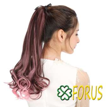 Tóc giả cột line Hồng phớt C-02HP, màu [nâu đỏ 2/33]