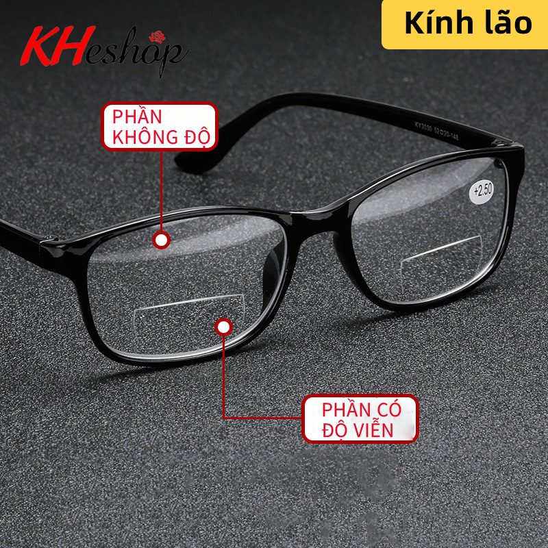  Kính Lão Đọc sách 2 tròng cho người cao tuổi trung niên  siêu tiện dụng một chiếc kính 2 công dụng mã Y3030 - kheshop 