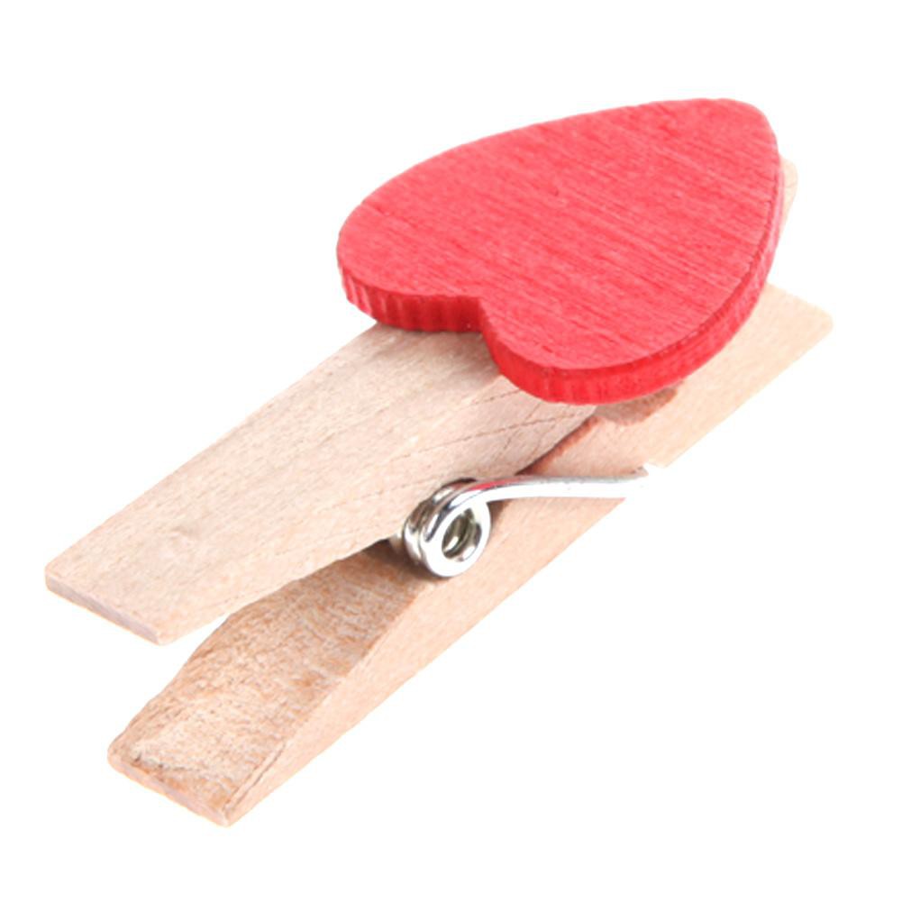 [HCM] kẹp gỗ trái tim màu treo hình ảnh tặng 5 mét dây thường size 3x0.4cm