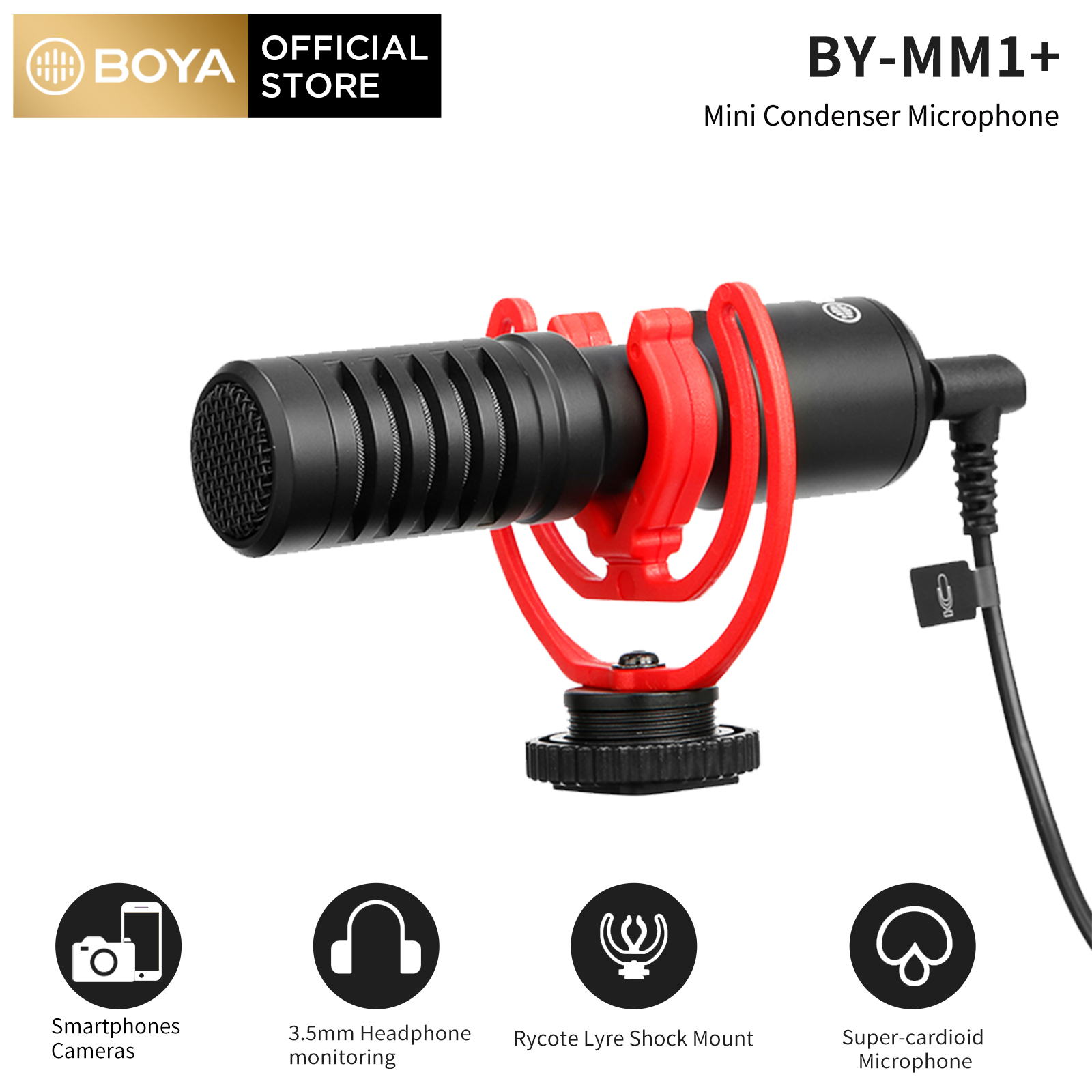 Micrô boya nâng cấp by-mm1 + video micrô điện dung ghi âm phỏng vấn camera phát trực tiếp điện thoại thông minh mic