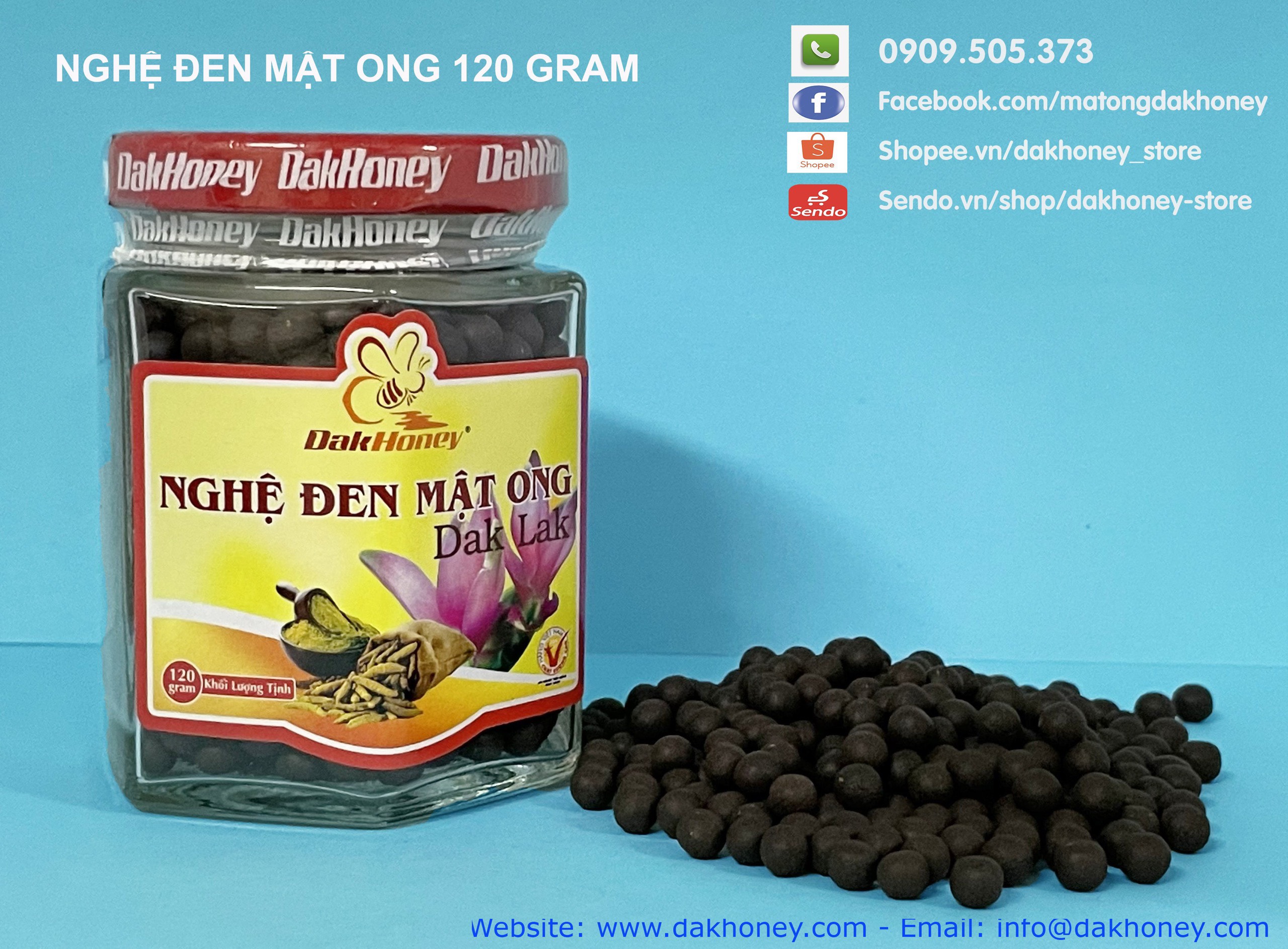 NGHỆ ĐEN MẬT ONG DAKHONEY 120G