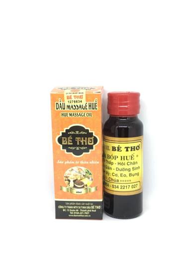 Dầu massage Huế hiệu Bé Thơ_xoa bóp giảm đau nhức, tê thấp