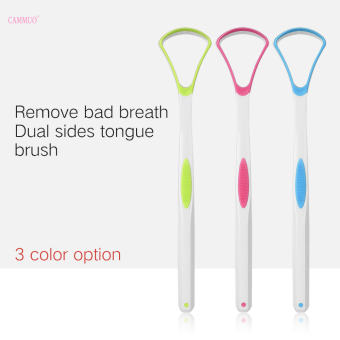 Cammuo Bộ 3 dụng cụ cạo lưỡi làm sạch vi khuẩn chống hôi miệng, màu sắc ngẫu nhiên - INTL