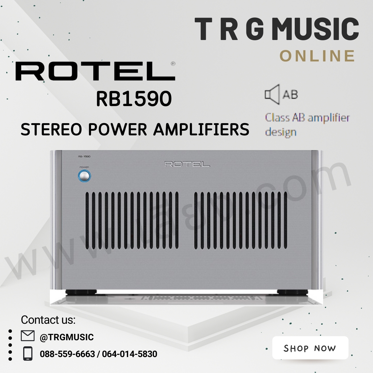 ROTEL RB1590 STEREO POWER AMPLIFIERS (สินค้าใหม่แกะกล่อง รับประกันศูนย์ไทย) ราคา 157,000 บาท*ส่งฟรี