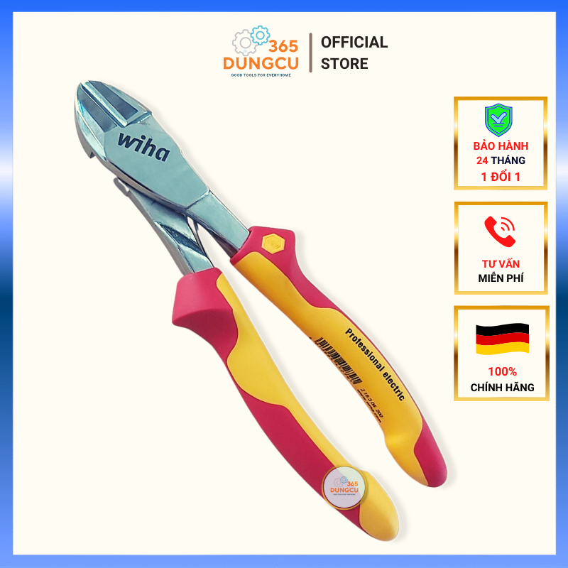 Kìm cắt cách điện 1000v thân chéo wiha 41279 germany 200mm - hàng chính hãng