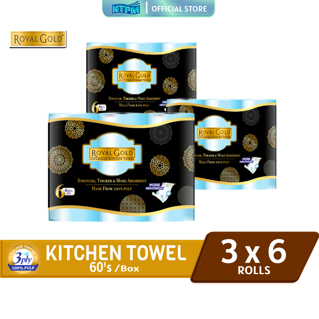 Royal Gold Kitchen Towel (60's x 6Rolls) x 3 Pkts