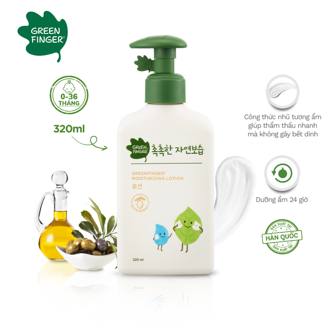Sữa dưỡng thể cấp ẩm từ thiên nhiên dành cho bé greenfinger chokchok natural moisturizing lotion 320ml