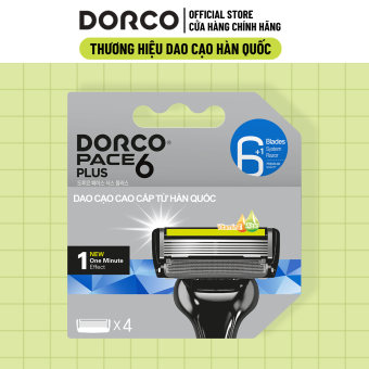 Vỉ 04 Đầu Cạo Râu 6 Lưỡi Dorco Pace 6 Plus SXA5040-B (Có Đầu Tỉa Tóc Mai)