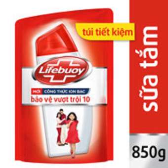 Sữa tắm Lifebuoy bảo vệ vượt trội 10 ( túi 850g) đỏ