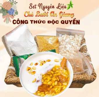 Set Nguyên liệu nấu chè bưởi đậu xanh 40-45 cốc  có kèm công thức nấu siêu dễ và nhanh thành phẩm chè ngon