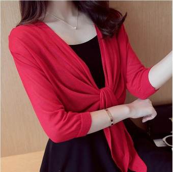 Khoác len mỏng AKL01 áo khoác nhẹ vạt buộc nơ