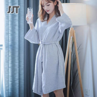 JJT Áo Ngủ Dày Mùa Xuân Và Mùa Thu Áo Choàng Tắm Khách Sạn Yukata Cho Nam Và Nữ Kiểu Bánh Quế Dáng Rộng Áo Choàng Buổi Sáng Mùa Xuân Hè Đồ Ngủ Đôi