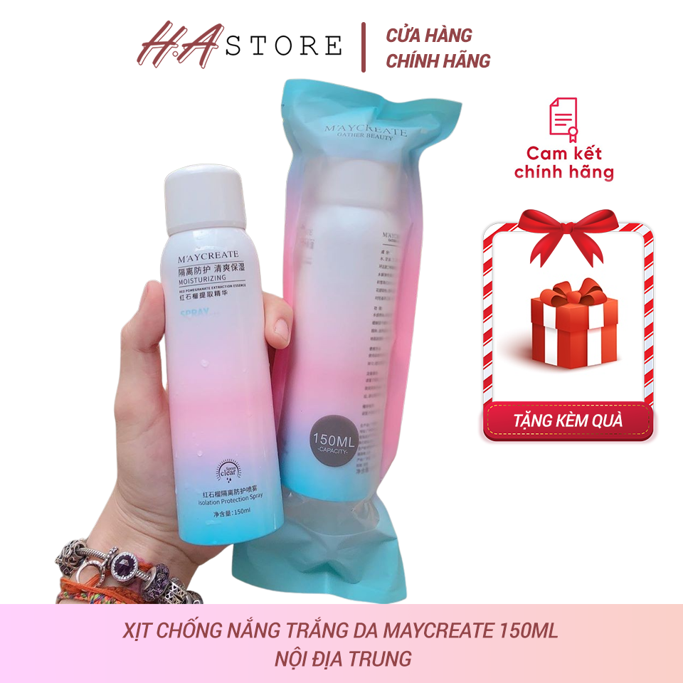Xịt Chống Nắng Maycreate 150ml Trắng Da Nội Địa Trung