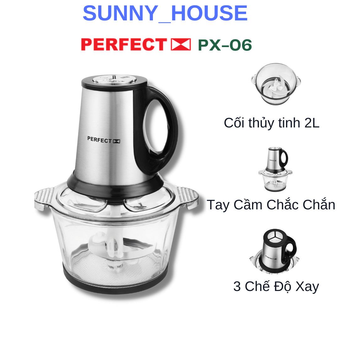 Máy xay thịt đa năng PERFECT PF-X06 kết hợp 3 chế độ xay mềm xay cứng xay ăn dặm và đánh trứng có tay cầm chắc chắn