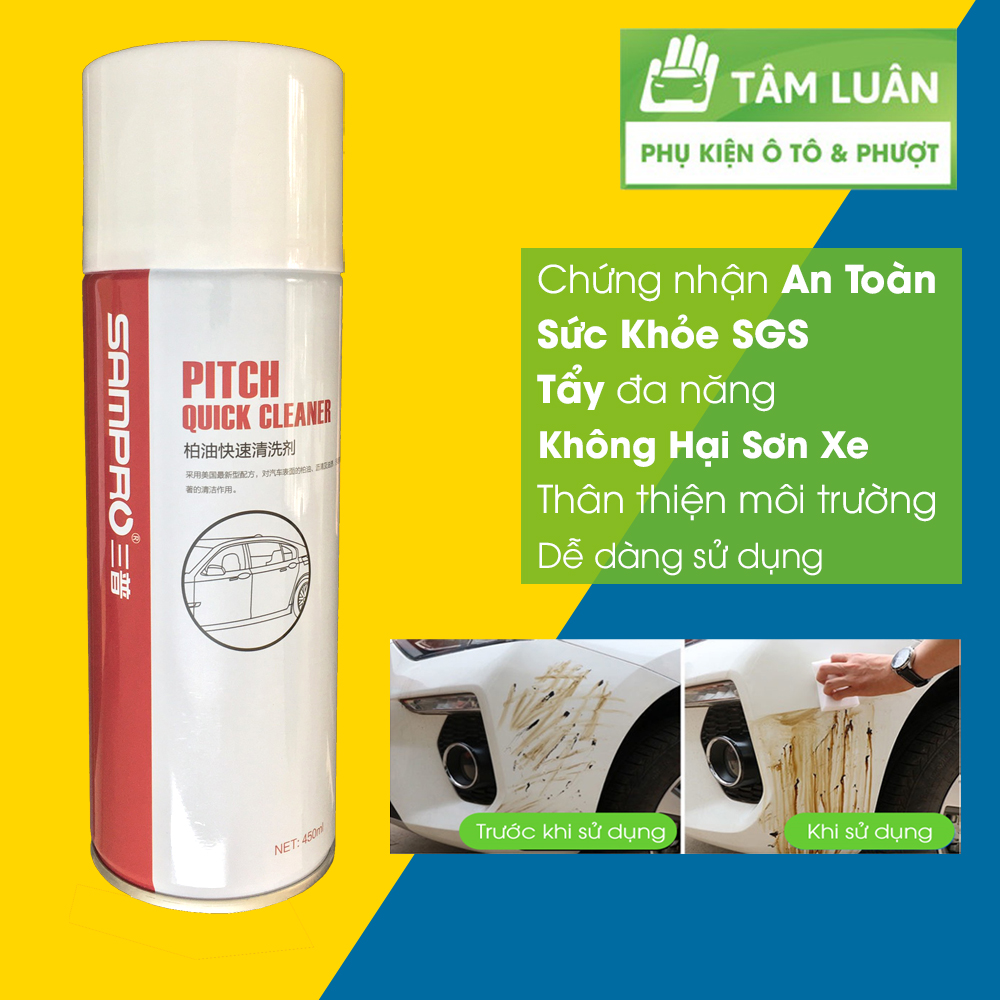 Chai xịt tẩy keo băng dính 450ml, tẩy nhựa đường, đánh bóng không hại sơn xe - Chứng nhận an toàn sức khỏe SGS, dạng bình xịt tẩy keo dễ dàng sử dung, bình xịt tẩy rửa đa năng