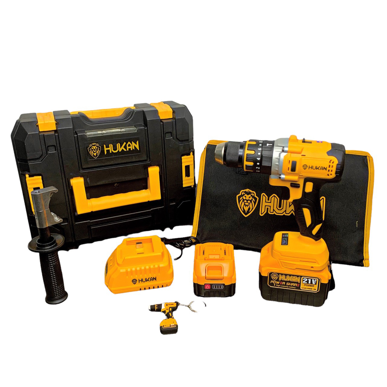 Máy khoan dùng pin HUKAN X8 PRO 21V Kèm 01 pin 10 Cell và 01 pin 15 Cell Động cơ Không Chổi Than
