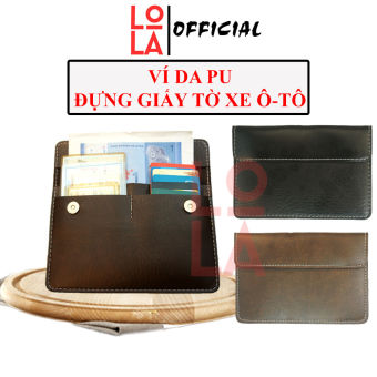 Ví da Pu đựng giấy tờ đăng kiểm ô tô, giấy tờ xe ô tô