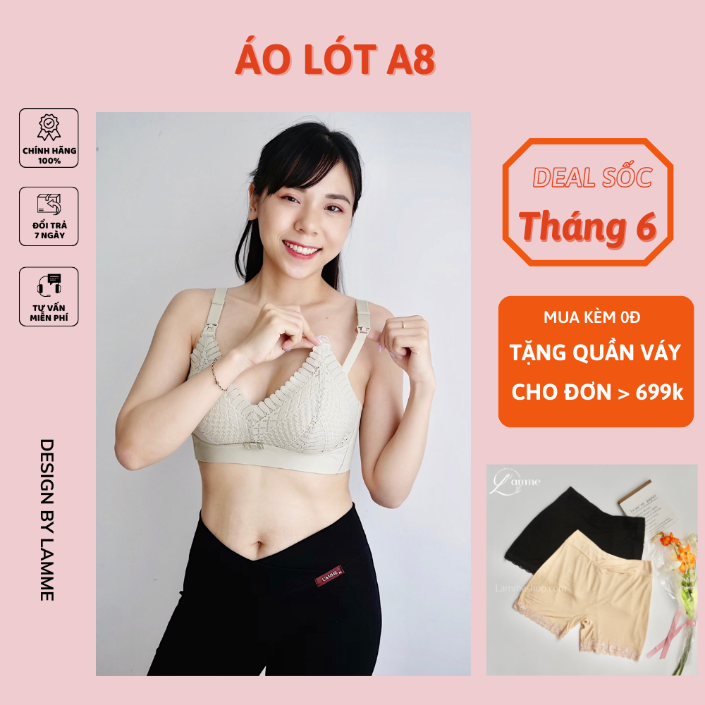 Áo ngực cho con bú (A8) chất su lạnh cao cấp co giãn 4 chiều, siêu thấm hút sản phẩm của LAMME