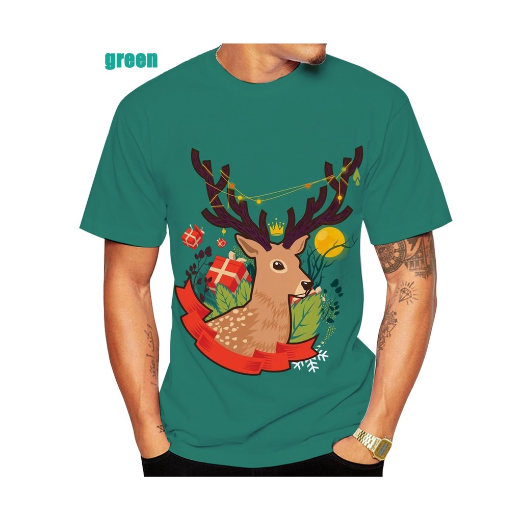 Mens christmas print on sale shirts