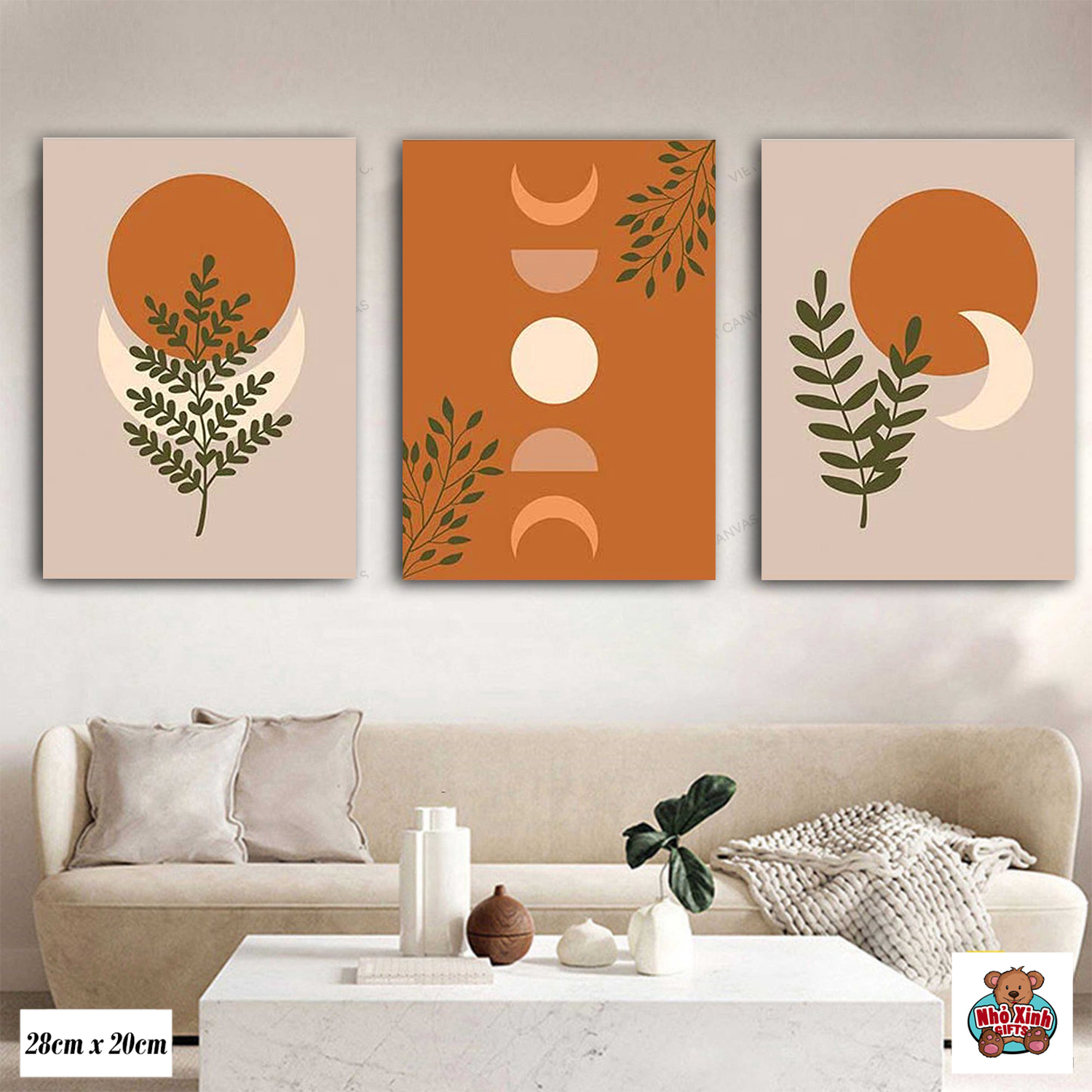 Bộ 3 tranh canvas treo tường trang trí hiện đại giá rẻ - mã x20