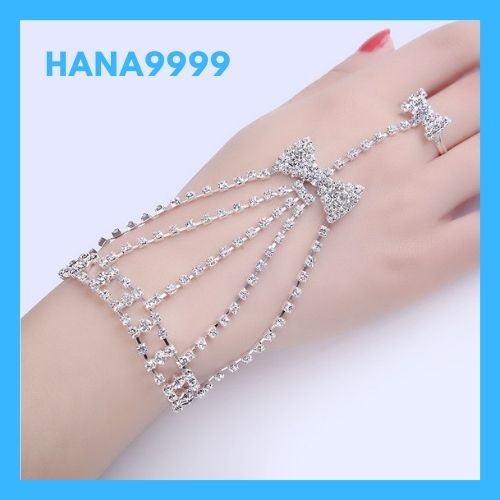 [HCM]Lắc tay nữ liền nhẫn tự điều chỉnh kích thước hình nơ sang chảnh kèm video