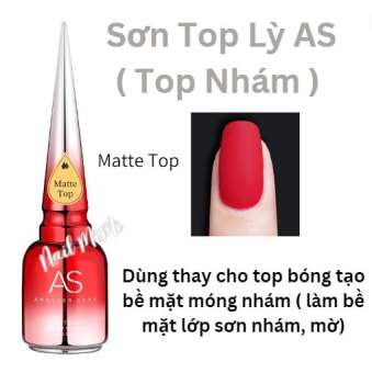 Sơn Gel Top Nhám (Top Lỳ) AS Chai Đỏ 15ml Chính Hãng