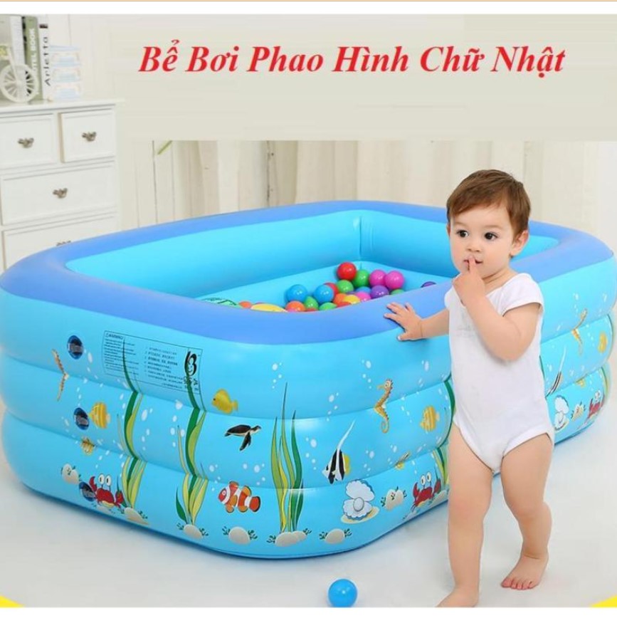 [ Bán Lỗ ] Phao Bơi Trẻ Em- Được Làm Từ Chất Liệu Nhựa An Toàn, Dày Dặn, Đàn Hồi Tốt, Bể bơi dài 2m1 + Tặng kèm bơm hơi