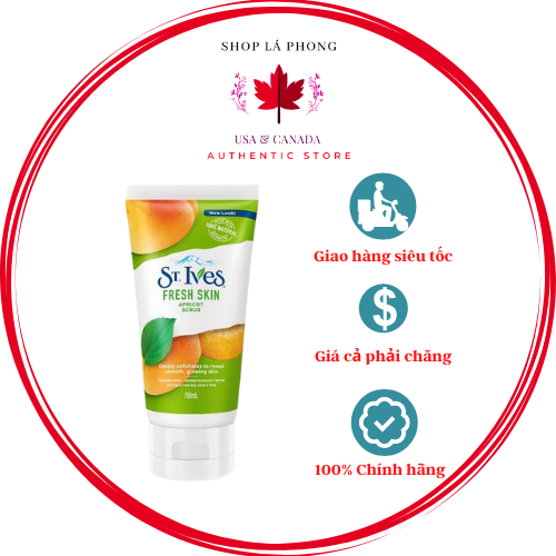 Sữa rửa mặt tẩy da chết chiết xuất trái mơ st.ives fresh skin apricot scrub