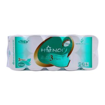 Giấy vệ sinh Hà nội silk 10 cuộn 3 lớp không lõi