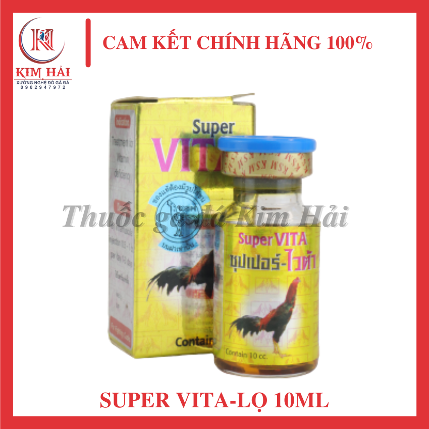 Super vita-lọ 10ml-[dạng chích]-giúp giải độc,hết mệt mỏi cho gà đá.(tặng kèm kim tiêm)