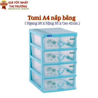 Tủ nhựa duy tân TOMI A4 - 4 TẦNG đựng vừa khổ giấy A4